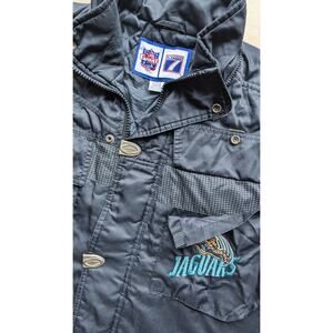 Jacksonville Jaguars 90s LOGO 7 Athletic puffer Trench jacket L blk NFL Pro vtg